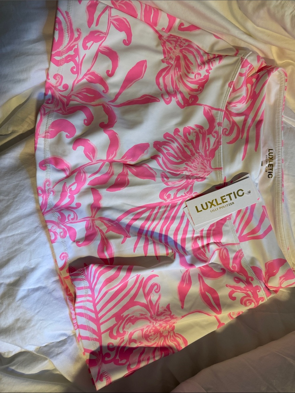LUXLETIC Pink Floral Athletic Skort